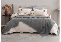 Постельное белье Washed Cotton Saheser - Paula Gri с покрывалом пике (Турция), евро